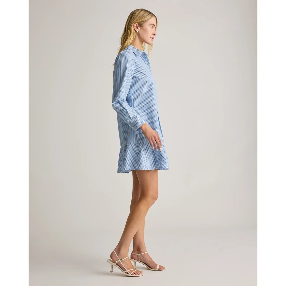 Quince 100% Organic Cotton Poplin Drop Waist Shirt Dress Womens Small - Picture 3 of 11